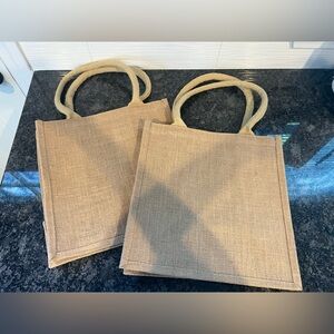 Set of Two Jute Burlap Tote Bags